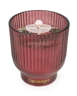 Candlelight Glass Footed Candle - Wild Strawberry + Rhubarb 
