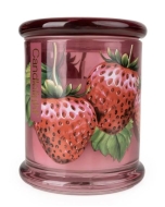 Candlelight Glass Lidded Jar -Strawberry + Rhubarb