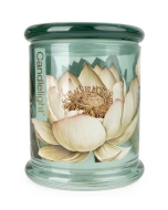 Candlelight Glass Lidded Jar - Lotus + Wild Lily