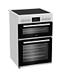 Beko EDC6731W 60cm Double Oven Electric Cooker with Vitroceramic Hob - White