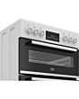 Beko EDC6731W 60cm Double Oven Electric Cooker with Vitroceramic Hob - White