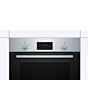 Bosch HHF113BR0B 59.4cm Serie 2 Built In Electric Single Oven with 3D Hot Air - Stainless Steel