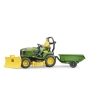 Bruder John Deere Lawn Tractor + Trailer + Gardener 62104