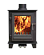Clock Blithfield Compact 5 Multi Fuel Stove 5kW - Black with Stainless Steel Fittings