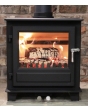 Clock Blithfield 5 Multi Fuel Stove 5kW - Black with Stainless Steel Fittings