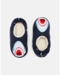 Joules Kids Applique Shark Felt Mule Slippers Navy