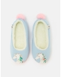 Joules Kids Slippers Horse Pale Blue