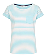 Lazy Jacks Roll Sleeve Top Spearmint Stripe