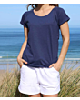 Lazy Jacks Roll Sleeve Top Twilight