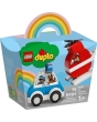 LEGO Duplo Fire Helicopter + Police Car