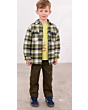 Lighthouse Hugo Overshirt Soft Lime Cream Check 