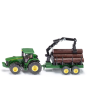 Siku - John Deere Tractor With Forestry Trailer