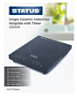 Status SCOTTSDALE Single Induction Hotplate with Timer - 2000W - Black