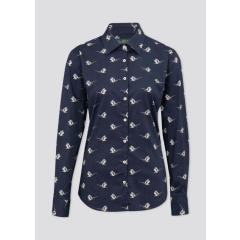 Alan Paine Lawen Pheasant Print Shirt Navy