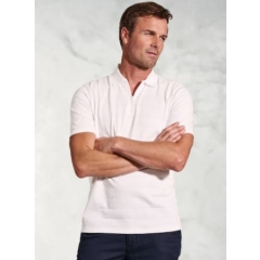 Brook Taverner Chalamet Zip Neck Polo Shirt White