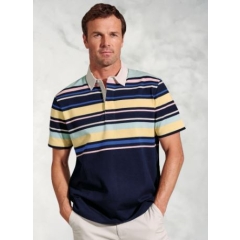 Broook Taverner Walken Short Sleeve Rugby Shirt Navy Stripe