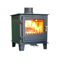 Clock Blithfield DS (Double Sided) 10kW Multi Fuel Stove - Black with Stainless Steel Fittings