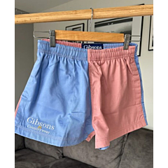 Gibsons Harlequin Shorts Salmon Pink/Blue 