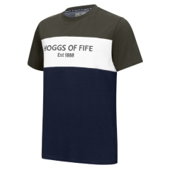 Hoggs Dalbeattie Colour Block T-Shirt - Forest/White/Navy