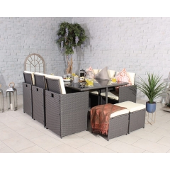 The Thornton 10 Seater KD Cube Set – Grey
