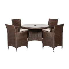 The Ryedale 4 Seater Round Dining Set  Brown