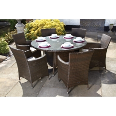 Royalcraft The Bedale 6 Seater Round Dining Set Brown