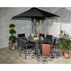 The Terrington 6 Seater Set Including Parasol