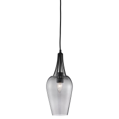Searchlight Black and Clear Glass Pendant 
