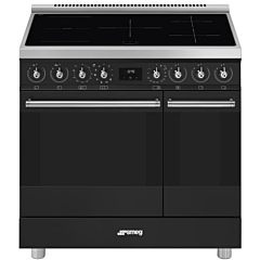 Smeg C92IPMB2 Symphony Electric Range Cooker with Induction Hob - 90cm - Matte Black