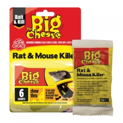 The Big Cheese Rat + Mouse Killer Grain Bait Sachets 6 pack