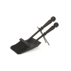 The Brass World BS-004 12" Brush & Shovel Set - All Black 