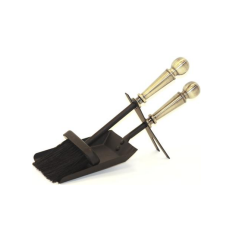 The Brass World BS-006 12" Brush + Shovel Set  -  Black + Antique