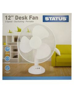 Status Portable 12" Oscillating Desk Fan