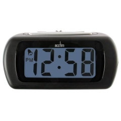 Acctim 12343 Auric Alarm Clock with Blue Backlight - Black