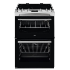 AEG CCX6530ACM 60cm Double Oven Electric Cooker with Ceramic Hob - Stainless Steel