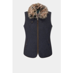 Alan Paine Surrey Tweed Gilet - Blue 