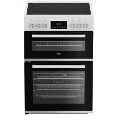 Beko EDC6731W 60cm Double Oven Electric Cooker with Vitro-Ceramic Hob - White