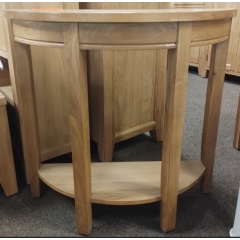 Besp Oak NB171 Curved Console Table with Shelf