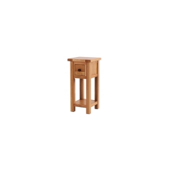 Besp Oak SAL022-V Tall Side Table with 1 Drawer & Shelf