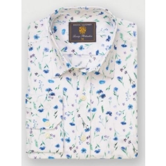 Brook Taverner Watercolour Wildflower Shirt Blue