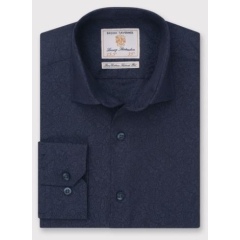 Brook Taverner Long Sleeve Tailored Fit Shirt - Midnight