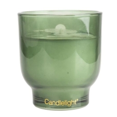 Candlelight Glass Footed Candle - White Poppy + Sage
