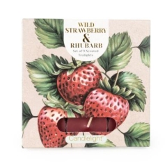 Candlelight Tealights Wild Strawberry + Rhubarb 9 Pack