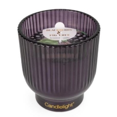 Candlelight Glass Footed Candle - Blackberry + Fig Tree 