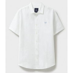 Crew Short Sleeve Linen Shirt - Heritage White 