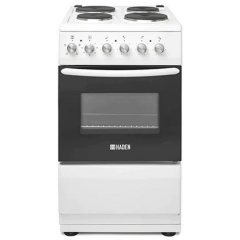 Haden HES050W 50cm Electric Cooker with Solid Plate Hob - White