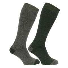 Hoggs Country Long Sock Twin Pack Tweed/Loden