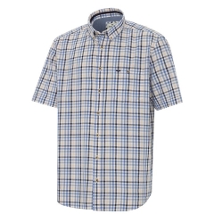 Hoggs Aberdour Short Sleeve Checked Shirt - Blue/Corn