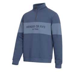 Hoggs Dumfries 1888 Gents 1/4 Zip Jumper - Sea Blue / Vintage Blue