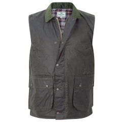 Hoggs Padded Wax Waistcoat Olive